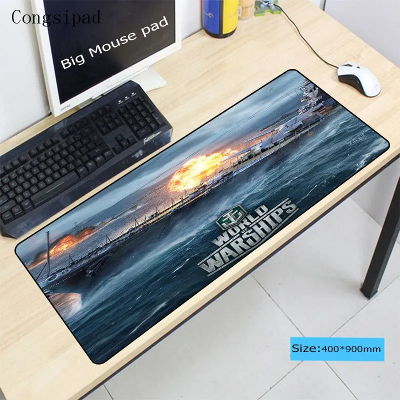 Congsipad 900*400*2mm World of Warships Printing Large Mousepad Optical Rectangle Mice Mat PC Computer Gaming Speed Play Pad