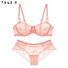 Ультратонкое нижнее белье, сексуальный комплект с бюстгальтером, черная вышивка, кружевное женское Прозрачное нижнее белье, брендовый бюстгальтер и трусики