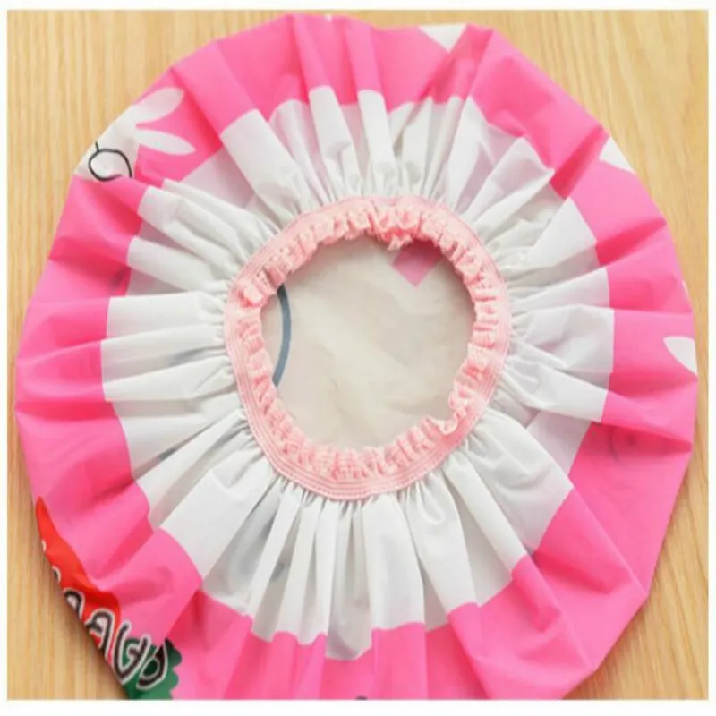 لطيف الكرتون للماء دش ومرحاض قبعات الغبار حماية البيئة الدانتيل شريط مرن قبعة دش حمام