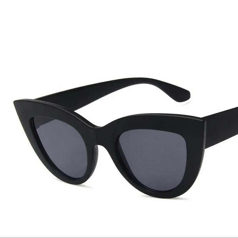 Для женщин солнцезащитные очки «кошачий глаз» в стиле ретро тонированные Цвет стекла, солнцезащитные очки, Брендовая Дизайнерская обувь Винтаж в форме вогнуто-Выпуклое стекло, de sol UV400