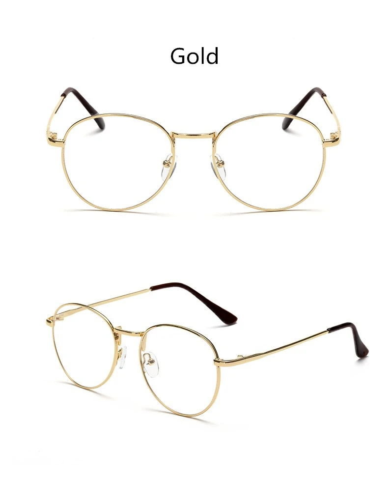 Модные Винтажные женские очки для глаз рамки плоские зеркальные прозрачные линзы Harajuku большие металлические очки в овальной оправе Feminino Masculino