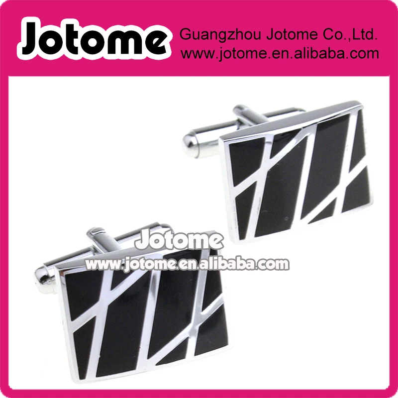 

Silver & Black Rectangle Squares Men's Elegant Suit Cufflinks