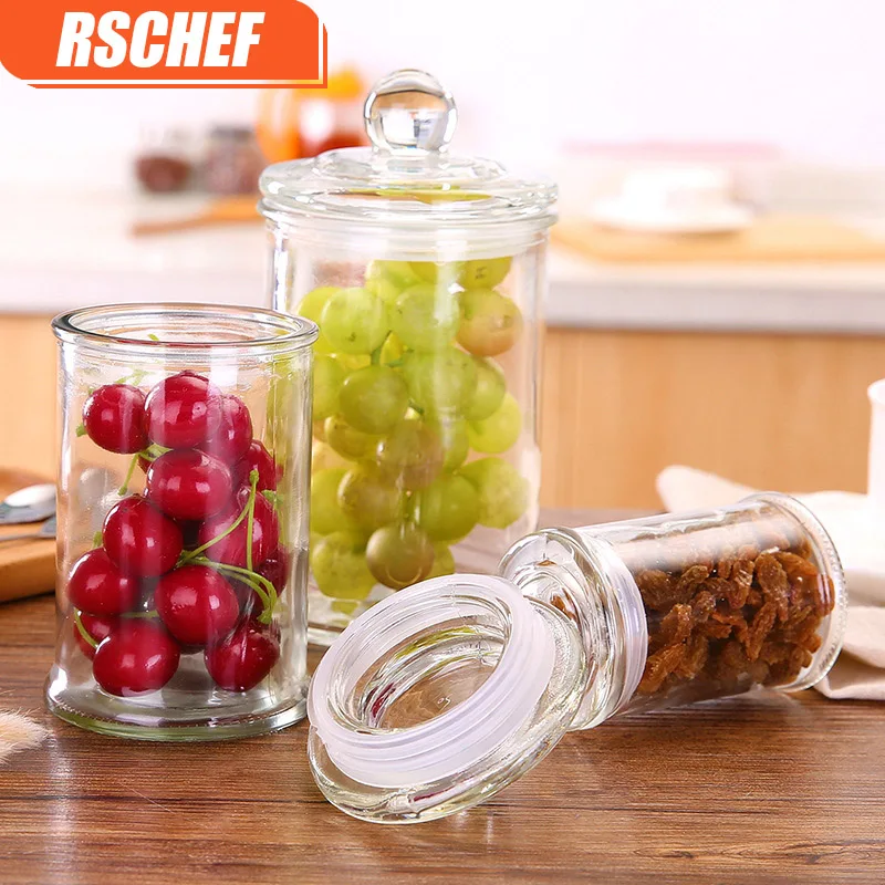 

RSCHEF Glass storage cans home kitchen cans can be repeatedly used tea dried fruit cereal tea cans sealed
