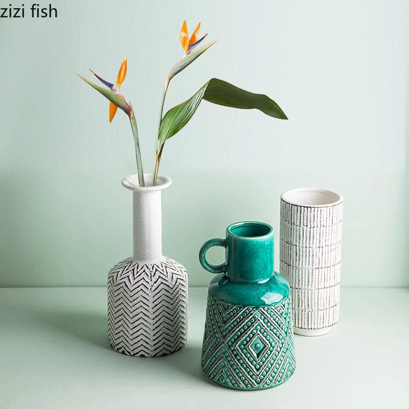 

Flower Vase Ceramic Delicate Office Desktop Table Decoration Wedding Ornament Nordic Bohemia country style home decor