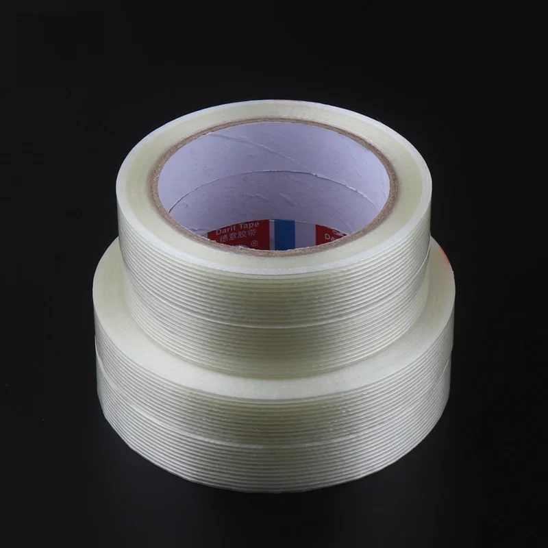 1 шт. 20 мм 25 м/50 м filament tape волоконная усиленная Липкая лента полоса односторонняя прозрачная для высокопрочной упаковки без следа