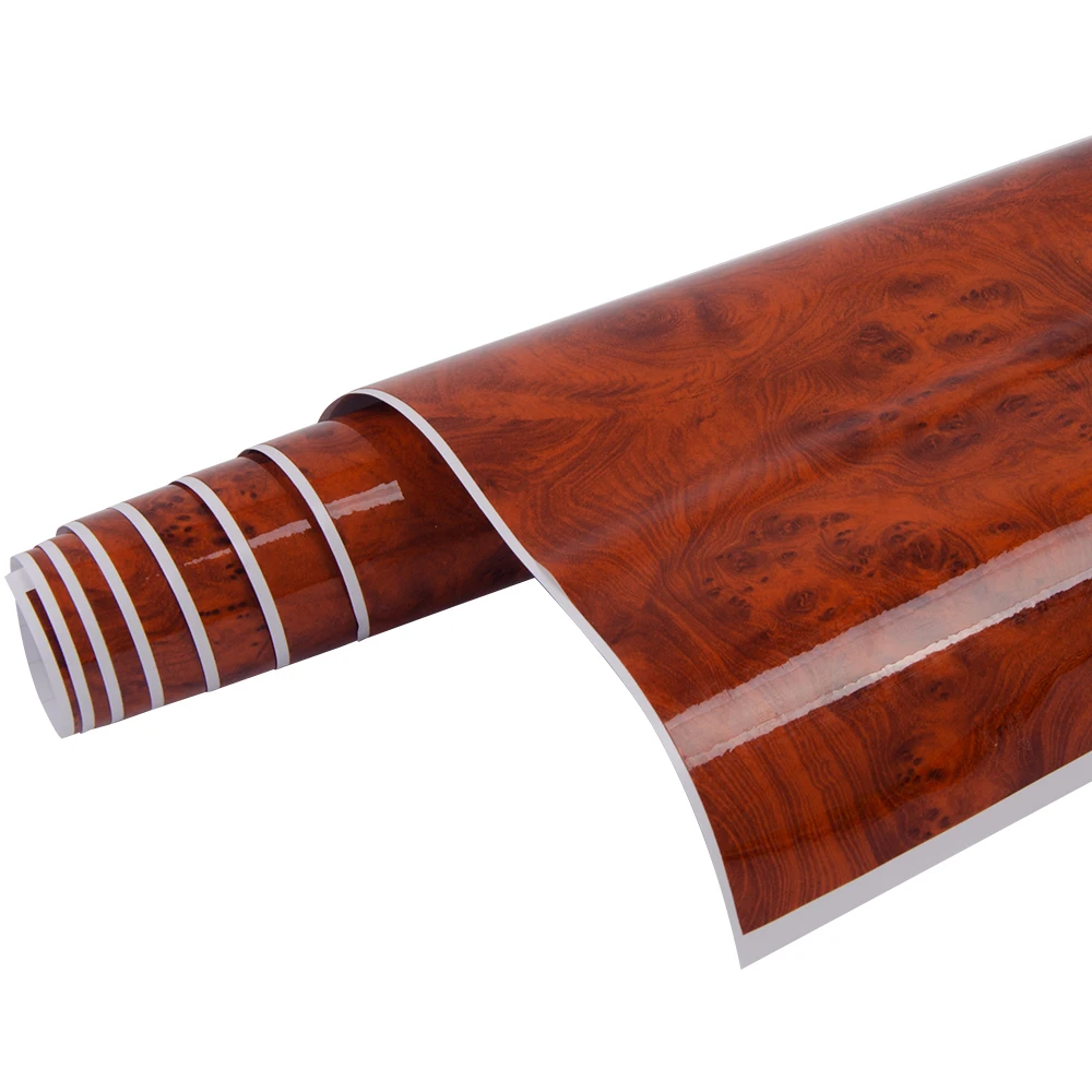 1.24x0.5m High Glossy Car Wrap Sticker Internal Protection Wood Grain