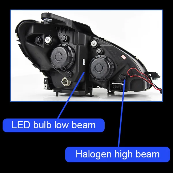 AKD автомобильные стильные фары для W204 фары 2007-2010 C300 C260 обновление W205 фары светодиодный биксеноновый луч - Цвет: led low beam