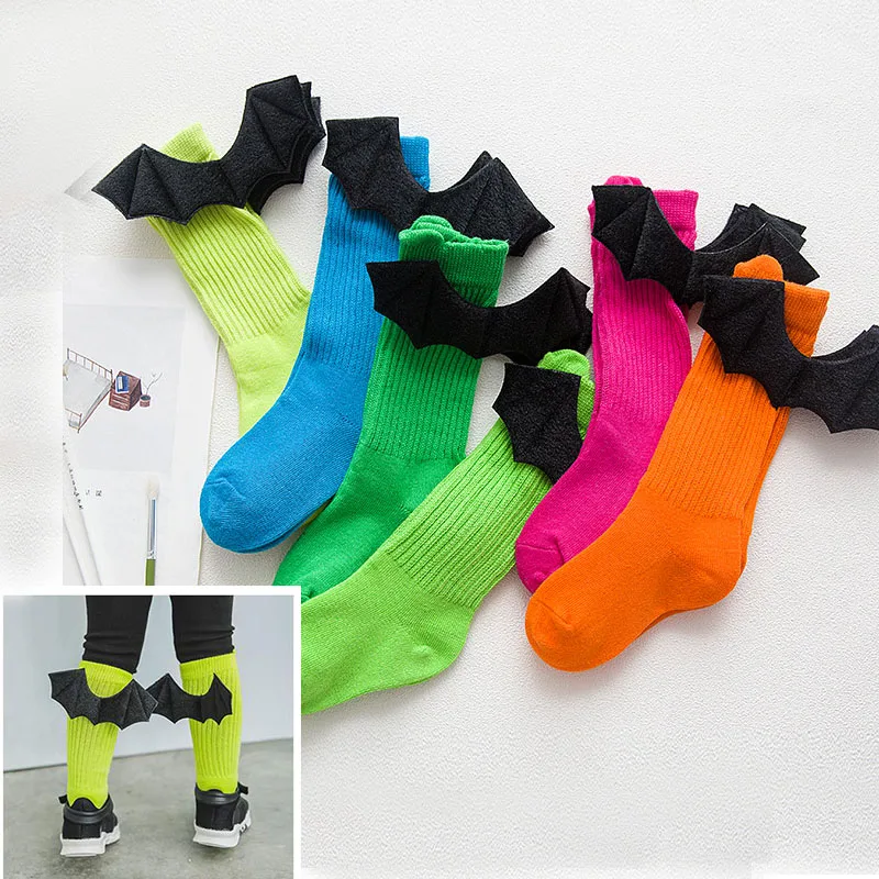 

Cotton Baby Socks With Bat Wings Cute Baby Girls Boys Knee High Socks Toddler Kids Long Tube Sock Baby Leg Warmer Sock