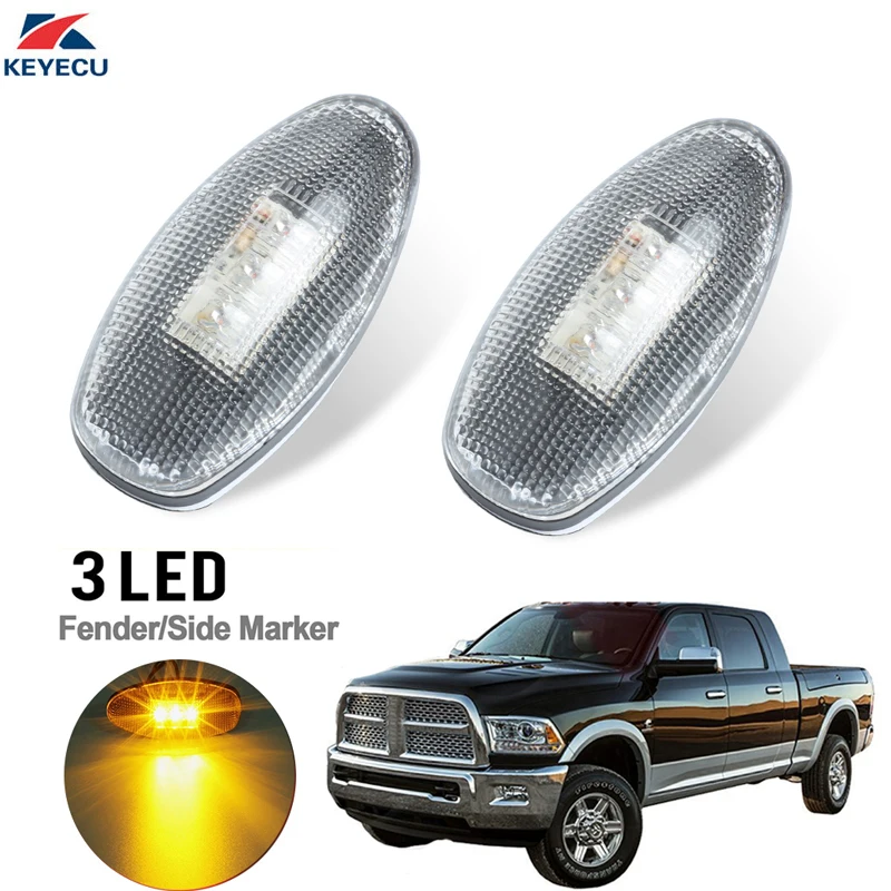 Габаритные огни KEYECU для боковых крыльев 1999-2012 CHEVY GMC 2 шт. 12 В янтарный светодиодный