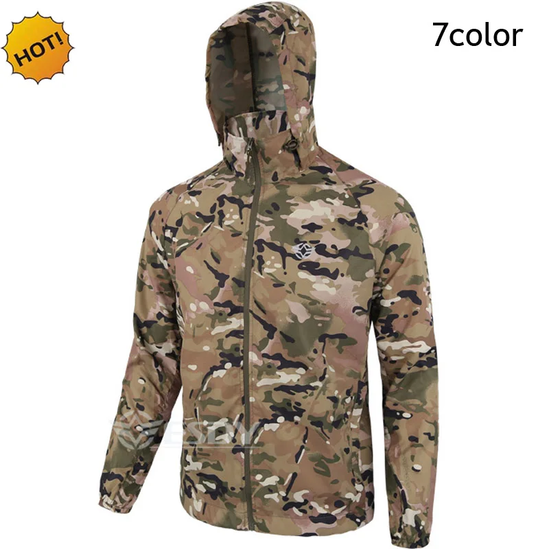 ESDY Brand Summer Mens Ultra Thin Camouflage Hoodies Sun Protection Tactical Miltary Quick Dry jacket Men