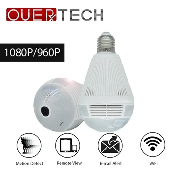 

OUERTECH video intercom security surveillance white light bulb 960P Full Color Smart IP WIFI Camera with TF card slot Motion