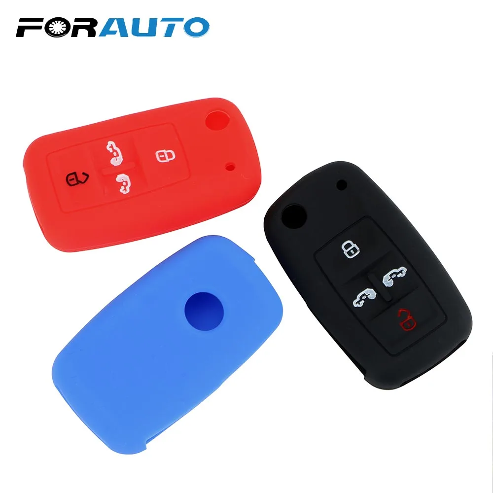 

Silicone 4 Button Car Remote Key Fob Cover Case For Volkswagen Multivan Sharan Caravelle Transporter Caddy Car Key Protector