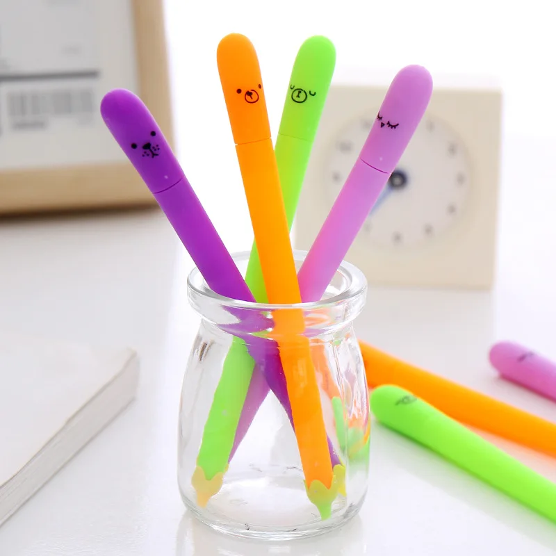 

4PCS/lot Creative cute eggplant gel pen Kawaii neutral pen Office School Stationery Supplies 0.38 mm