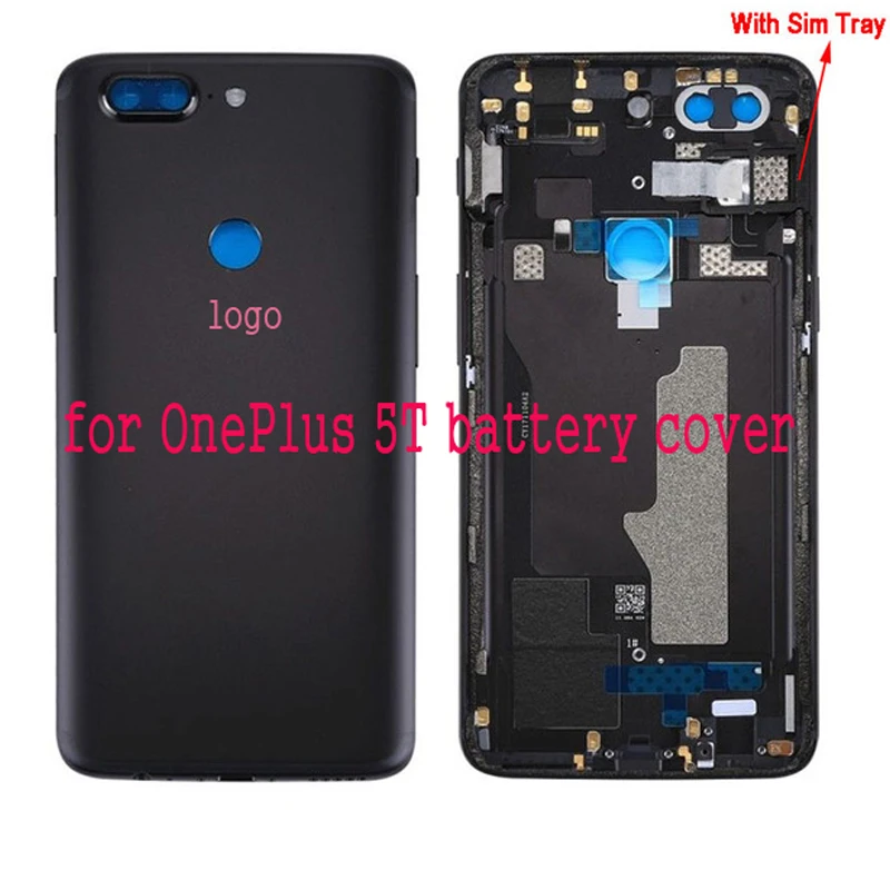 

Yeuzoe Original Replacement Battery Cover for Oneplus 5T Housing Back Door Parts with Lens Glass+Sim Card Slot+Keys With logo