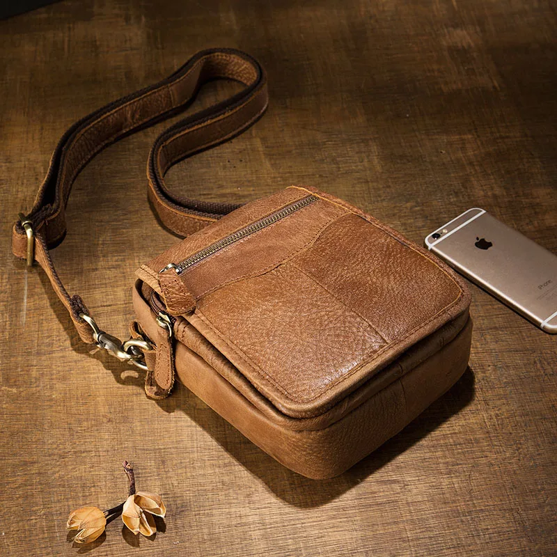 AETOO  Handmade original men bag shoulder bag Messenger bag men mini leather leather casual oblique cross package