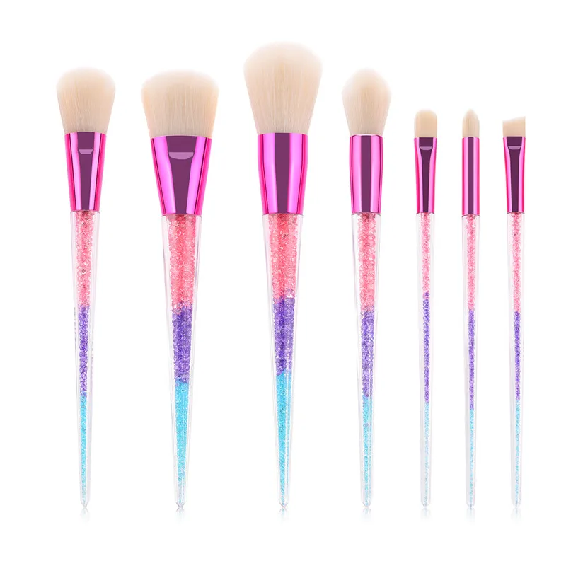 

7pcs/set Lollipop Candy Crystal Makeup Brushes Set Colorful Lovely Foundation Blending Brush Professional Makeup Tool
