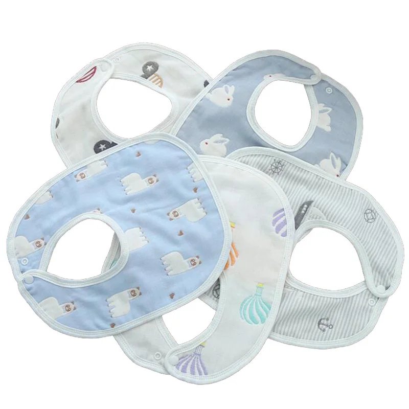 Newborn Bibs Infant Towels Baby Burp Cloths Babies print fashion Unisex Cotton 6 layers 0-3 years