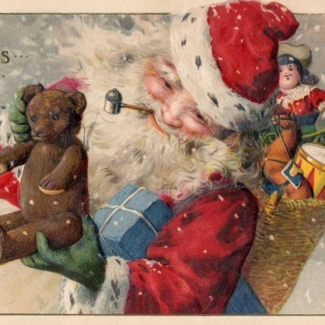 Santa With Toys Poster Print By Mary Evans Picture Librarypeter & Dawn Cope Collection (24 X 18)