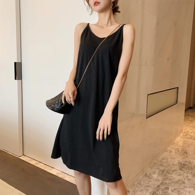 JIBAIYI Black Spaghetti Strape Women Sexy Mini Dress Casual Solid Sleeveless Summer Dress a Line Elegant Sundress Vestido Female JIBAIYI Black Spaghetti Strape Women Sexy Mini Dress Casual Solid Sleeveless Summer Dress a Line Elegant Sundress Vestido Female