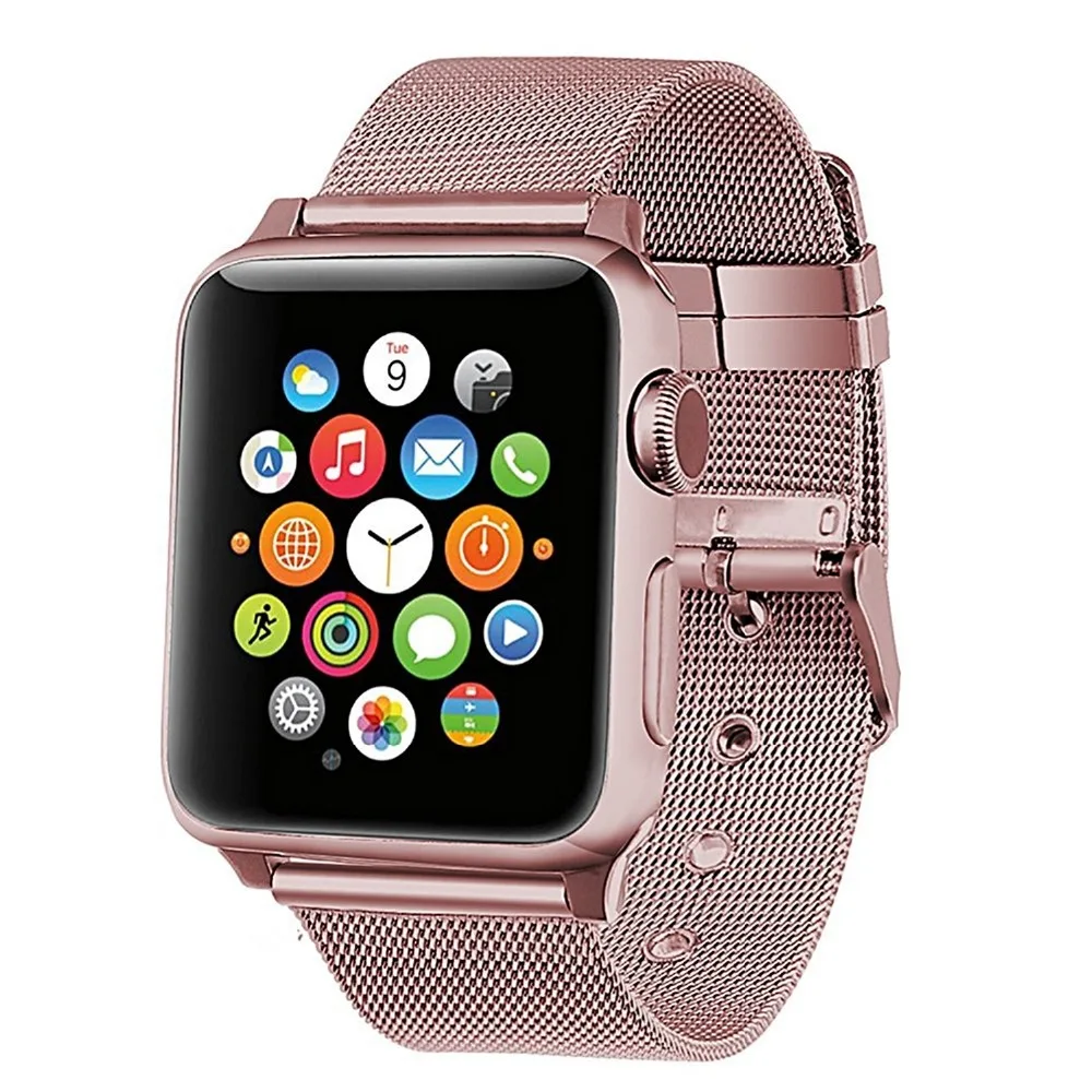 Миланская петля Регулируемый классический металлический ремешок для часов Apple Watch 40 44 38 42 мм для мужчин и женщин Миланский ремешок для iWatch серии 3 2 1