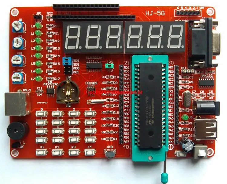 Обучающая плата PIC microcontroller экспериментная макетная 16F877A видеоинструкции|tutorial| |