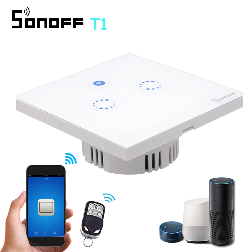 Sonoff T1 RF433Mhz беспроводной WIFI переключатель умный дом с сенсорным управлением
