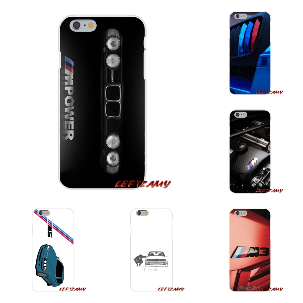 

For iPhone X XR XS MAX 4 4S 5 5S 5C SE 6 6S 7 8 Plus Car BMW M Series logo Accessories Phone Shell Covers