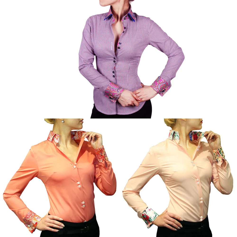 New Arrival women's cotton fashion shirts French cuff