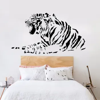 

Growling Tiger Wall Stickers Bedroom Decorative Animal Vinyl Removable Wall Decal For Headboard