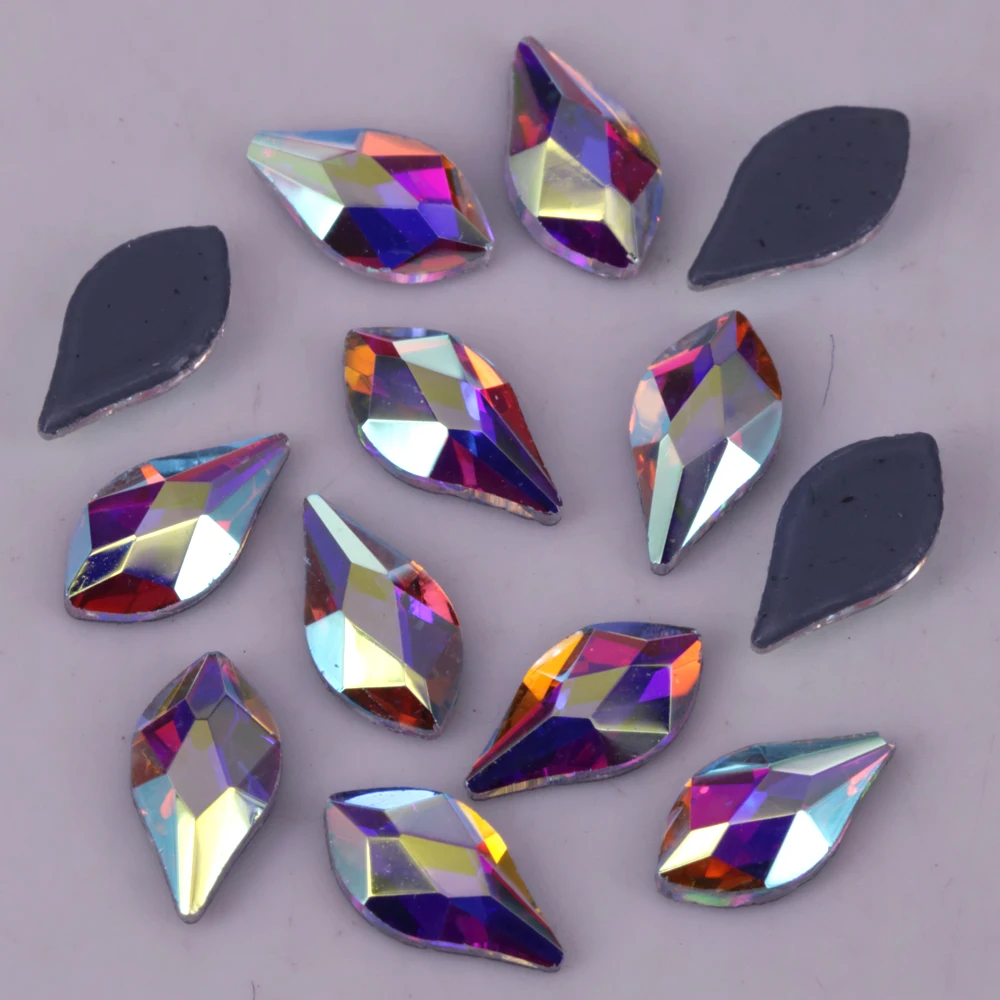 

Free Shipping! High Quality 4x8mm Crystal AB Flame Hotfix Rhinestones / Iron On Flat Back Crystals