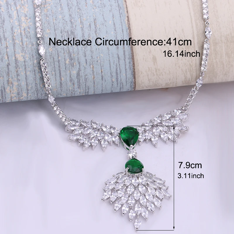 Green Zironia Jewelry Set African Jewelry Sets Gold Bridal Jewelry Sets (18)