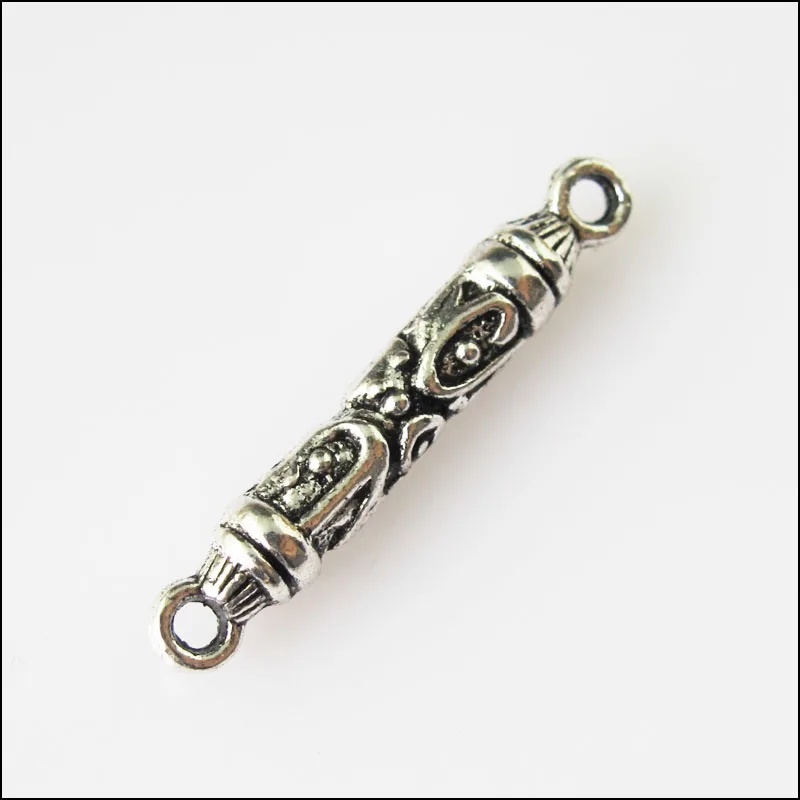 

New 5Pcs Tibetan Silver Tone 1-1 Flower Charms Pendants Connectors 5x29mm