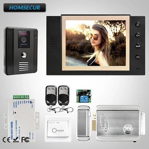 

HOMSECUR 8" Wired Video Door Entry Phone Call System Electric Lock Supported TC011-B + TM801-B