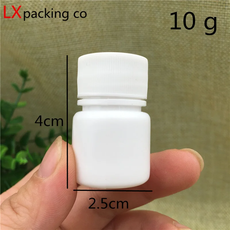 

100pcs 10ML 30ml 50g100ml white Plastic Packing Bottles white lid Tank Candy Seal Pack Powder pill Containers bank new