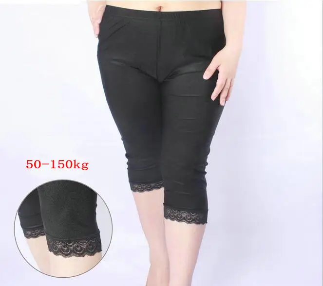 

Plus Size Summer Ladies Slim Modal Pants Casual High Waist Elasticity Women Capris Pants Trousers Black Skinny Leggings Y013