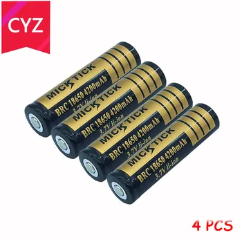 

4PCS 3.7V 4200mAh 18650 MICKTICK Battery lithium Li Ion Rechargeable Large Capacity Batteries batteria T6 Flashlight LED