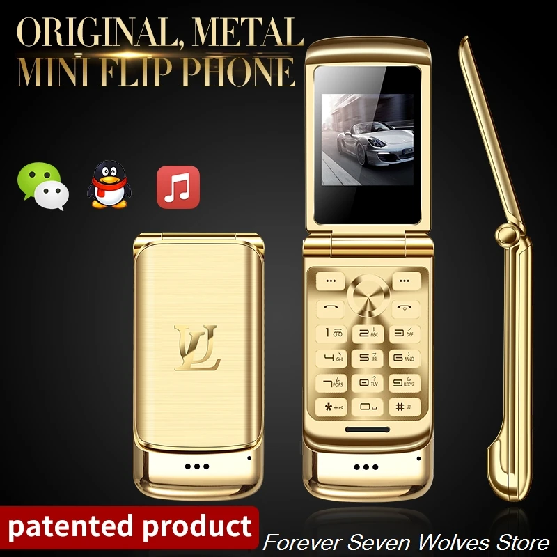 Оригинальный Ulcool V9 1 54 ''металлический корпус флип телефон маленький экран