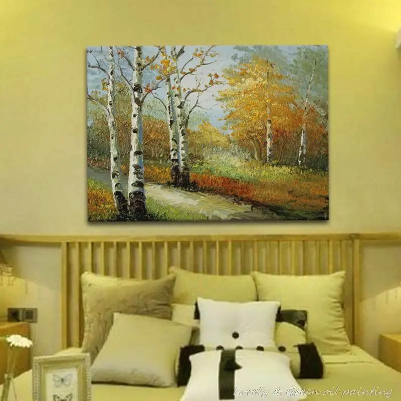Ручная роспись, романтическое чувство осеннего дерева, Картина на холсте, украшение для дома, для гостиной, настенное искусство