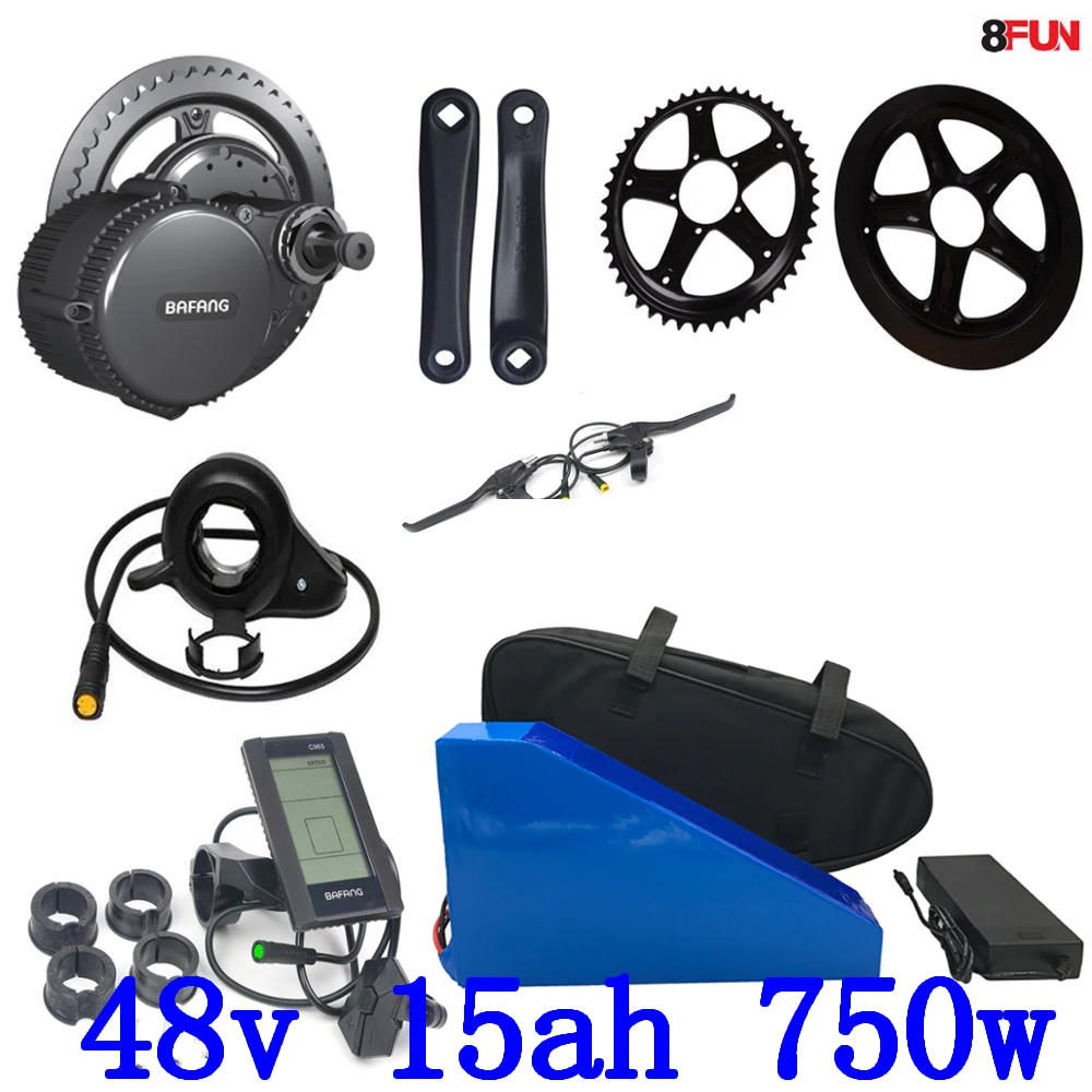 Комплект электродвигателя Bafang 48 в 750 Вт BBS02B BBS02 15 Ач литиевый аккумулятор и