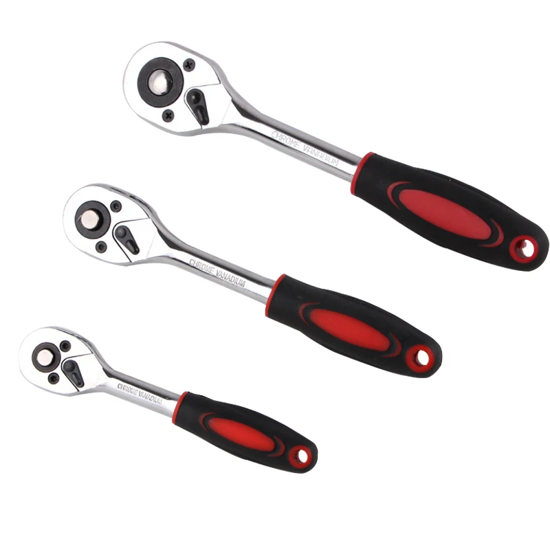 

1Piece Cr-V 24 Teeth Ratchet Wrench 1/4" 3/8" 1/2" Quick Release High Torque Two-way Spanner Key For Sockets Hand Tools