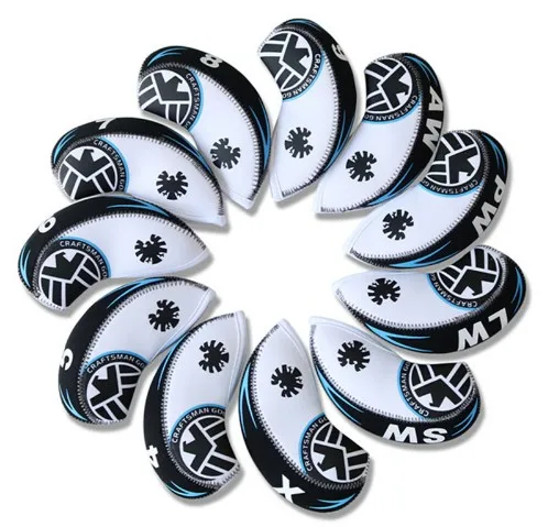 Newest 10pcs/set Neoprene Golf Iron Club Head Cover Universal Golf Iron Rod Protective Cover 4-9 AW LW PW SW Personality 3colors