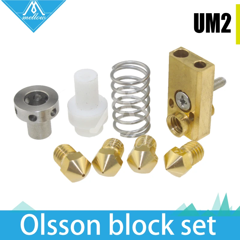 3D printer Upgrade Ultimaker 2 + UM2 Extended+ Olsson block nozzle hotend kit for 1.75/3mm filament Heaterblock