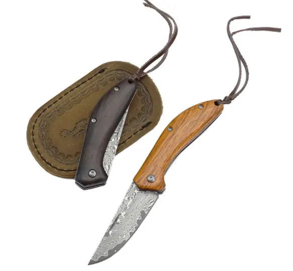 Trskt складной пилинг карманный нож мини портативный складной нож для резки фруктов лагерь Открытый инструмент выживания, дамасская сталь