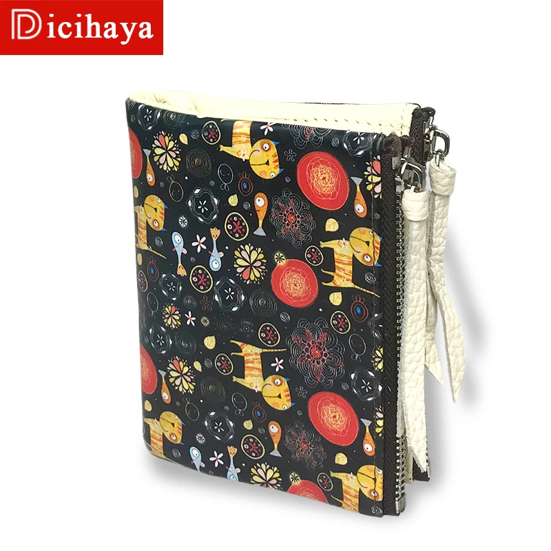 DICIHAYA модный короткий женский кошелек женские кожаные кошельки двойная молния