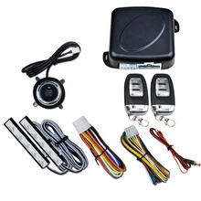 Car SUV Keyless Entry Engine Start Alarm System Push Button Remote Starter Stop Auto remote engine start stop passive keyless entry car alarm kit 433 92mhz push button start stop and touch password entry