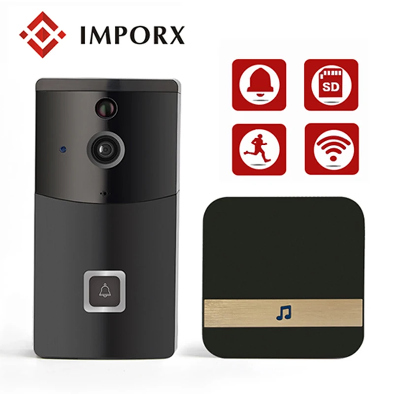 

IMPORX Wireless Video Doorbell WiFi 1.0MP Doorbell Camera Night Vision Two-way Audio Battery Operation +Indoor Chime Security
