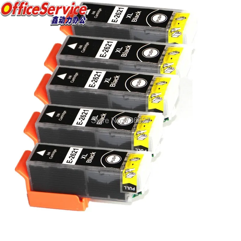 5Black 26XL T2621 T2601 Compatible Ink Cartridge For Epson XP 510 XP
