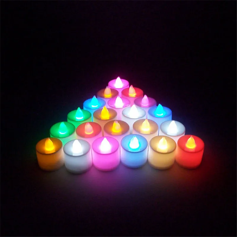 

1Pcs Creative LED Candle Multicolor Lamp Simulation Color Flame Tea Light Romantic Candle Home Wedding Birthday Party Decoration