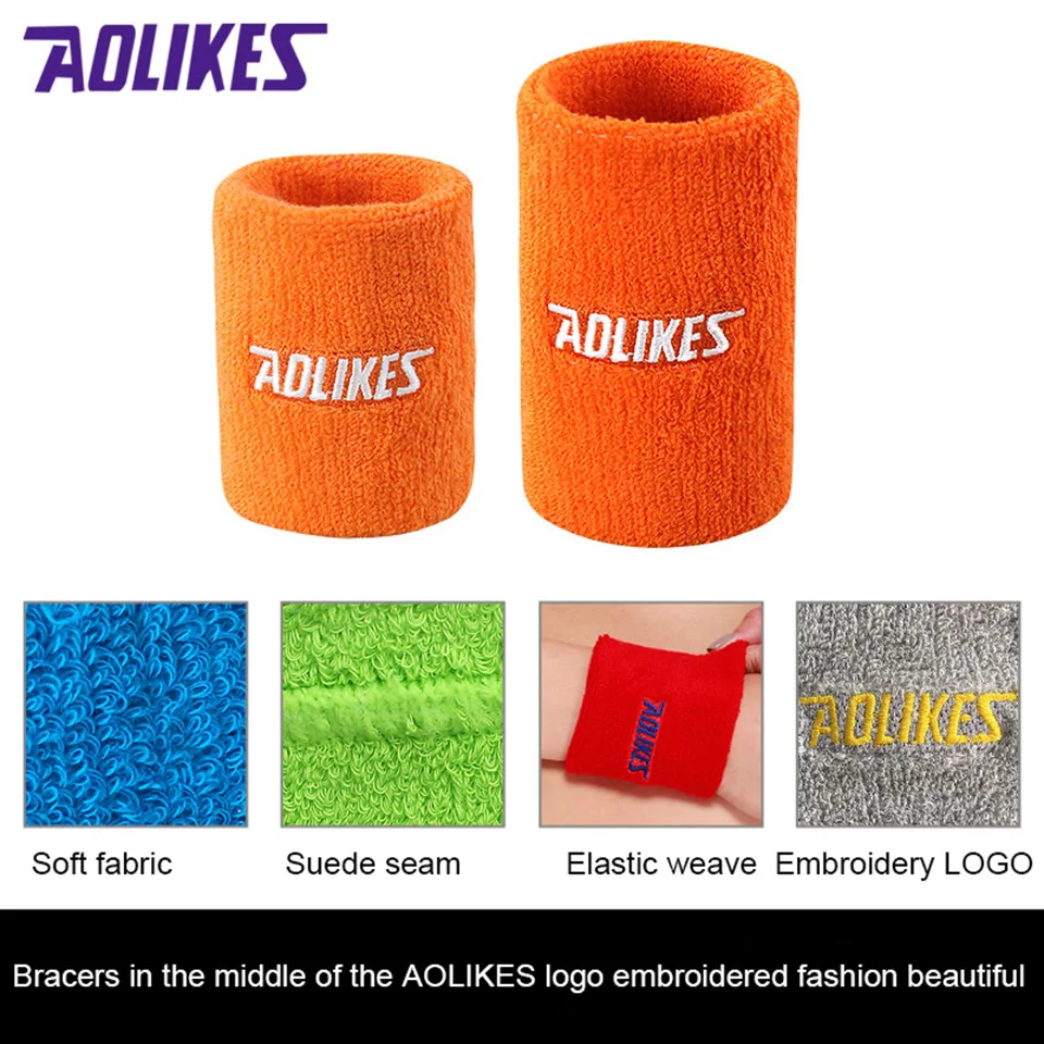 1PCS 8 colors gym yoga cotton sweat wristbands sport wrist brace support sweatband for tennis badminton running wrist sweat wristbands wrist sweatband