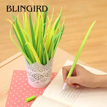 5 шт., гелевая ручка для растений, зеленая трава, гелевая ручка, лезвие для резки травы, декоративные канцелярские принадлежности, офисные принадлежности, школьная Ручка для письма